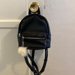 BP mini black faux leather backpack